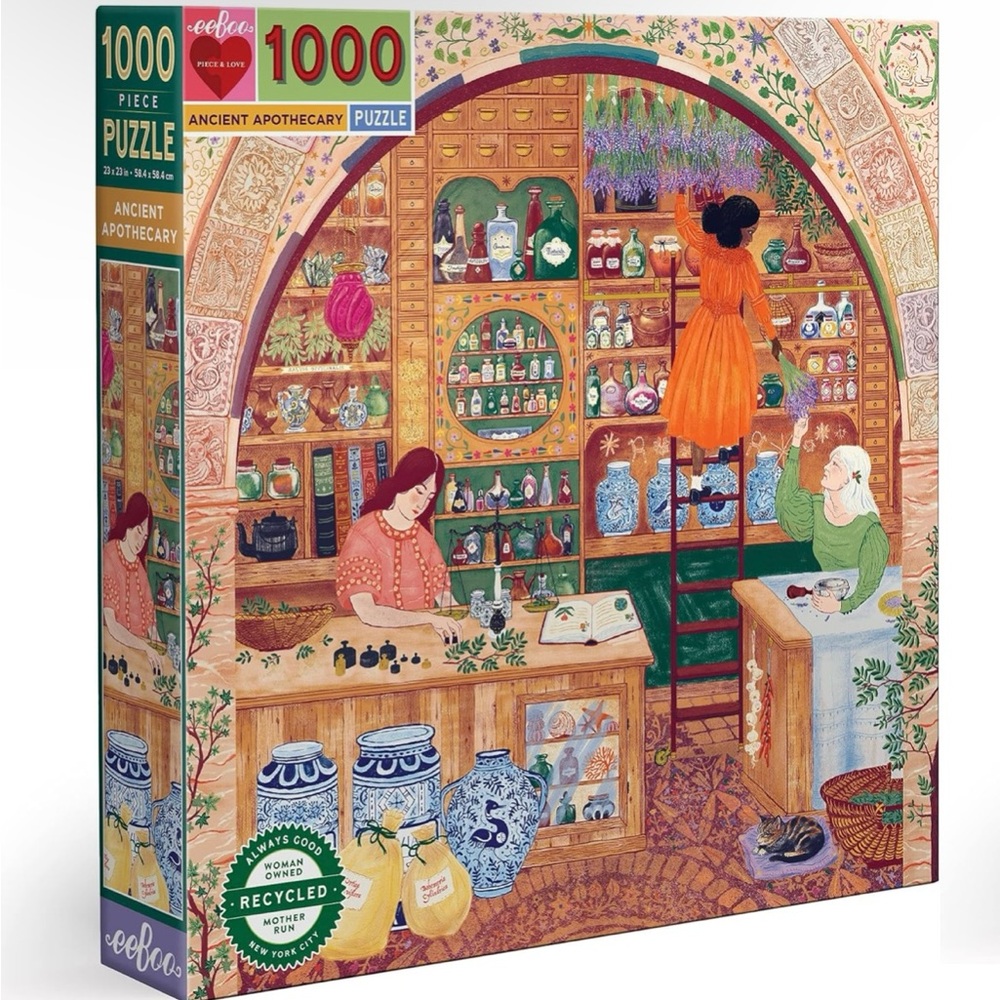 eeBoo: Piece and Love Ancient Apothecary 1000 Piece Square Jigsaw Puzzle